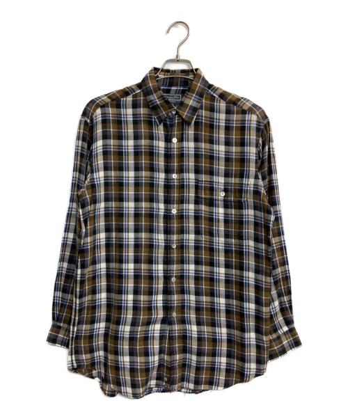 Christian Dior MONSIEUR（クリスチャンディオールムッシュ）Christian Dior MONSIEUR (クリスチャンディオールムッシュ) チェックシャツ ネイビー×ブラウン サイズ:Mの古着・服飾アイテム