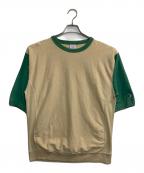 Champion REVERSE WEAVEチャンピオン リバース ウィーブ）の古着「半袖カットソー」｜グリーン×ベージュ