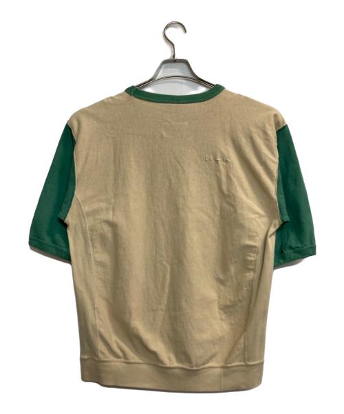 Champion REVERSE WEAVE（チャンピオン リバース ウィーブ）Champion REVERSE WEAVE (チャンピオン リバース ウィーブ) 半袖カットソー グリーン×ベージュ サイズ:Ｍの古着・服飾アイテム