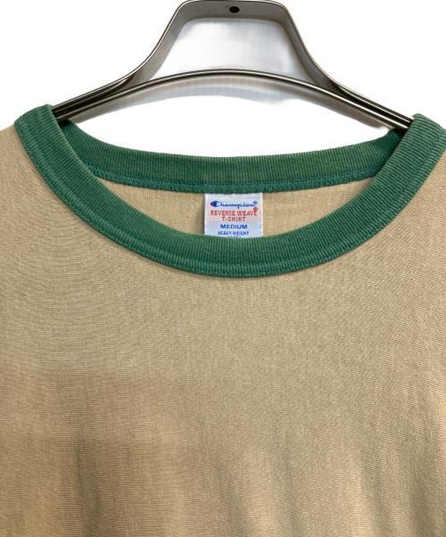 Champion REVERSE WEAVE（チャンピオン リバース ウィーブ）Champion REVERSE WEAVE (チャンピオン リバース ウィーブ) 半袖カットソー グリーン×ベージュ サイズ:Ｍの古着・服飾アイテム
