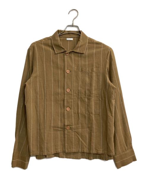 SEEALL（シーオール）SEEALL (シーオール) cotton stripe shirts ブラウン サイズ:46の古着・服飾アイテム