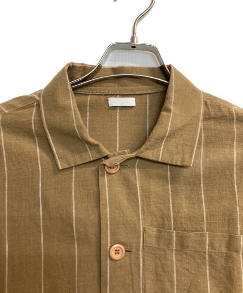 SEEALL（シーオール）SEEALL (シーオール) cotton stripe shirts ブラウン サイズ:46の古着・服飾アイテム