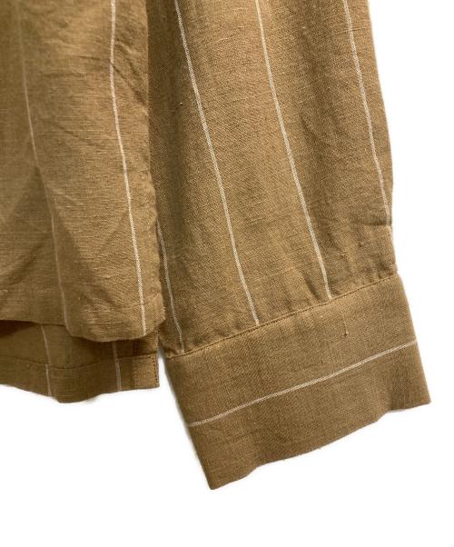 SEEALL（シーオール）SEEALL (シーオール) cotton stripe shirts ブラウン サイズ:46の古着・服飾アイテム