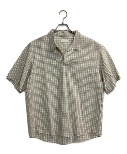 Phlannel（フランネル）Phlannel (フランネル) Gingham Check Skipper Shirt ベージュ サイズ:2の古着・服飾アイテム