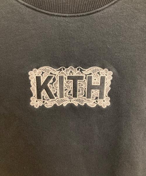 KITH（キス）KITH (キス) Floral Lace Nelson Crewneck ブラック サイズ:Ｍの古着・服飾アイテム