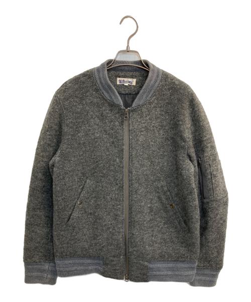 BLUE PORT（ブルーポート）BLUE PORT (ブルーポート) ウールジャケット グレー サイズ:Ｍの古着・服飾アイテム