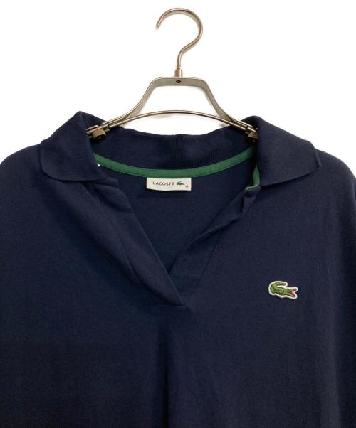 LACOSTE（ラコステ）LACOSTE (ラコステ) ドルマンスリーブスキッパーネックポロシャツ ネイビー サイズ:38の古着・服飾アイテム