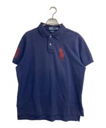 POLO RALPH LAUREN（ポロ・ラルフローレン）の古着「ビッグポニーボーダーポロシャツ」｜ネイビー