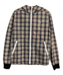 FRED PERRY（フレッドペリー）の古着「チェックフーデッドブルゾン」｜イエロー