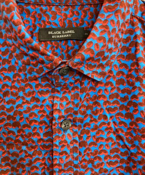 BURBERRY BLACK LABEL（バーバリーブラックレーベル）BURBERRY BLACK LABEL (バーバリーブラックレーベル) 総柄ショートポイントカラーシャツ ネイビー サイズ:2の古着・服飾アイテム