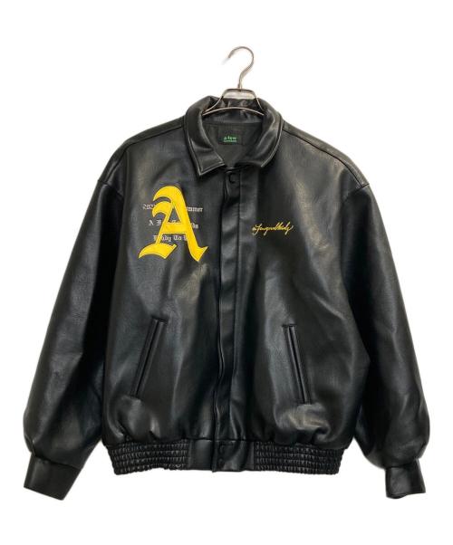 A FEW GOOD KIDS（アフューグッドキッズ）A FEW GOOD KIDS (アフューグッドキッズ) Fレザースタジャン ブラック×イエロー サイズ:ＸＬの古着・服飾アイテム