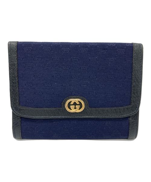 GUCCI（グッチ）GUCCI (グッチ) コンパクトウォレット ネイビーの古着・服飾アイテム