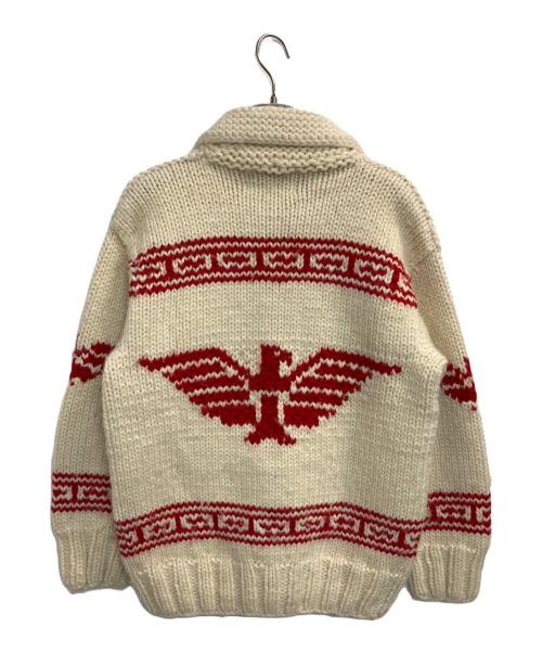 CANADIAN SWEATER（カナディアンセーター）CANADIAN SWEATER (カナディアンセーター) カウチンニットジャケット レッド×ホワイト サイズ:-の古着・服飾アイテム