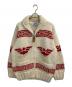 CANADIAN SWEATER（カナディアンセーター）の古着「カウチンニットジャケット」｜レッド×ホワイト