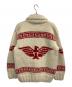 CANADIAN SWEATER (カナディアンセーター) カウチンニットジャケット レッド×ホワイト サイズ:-：8000円