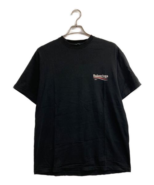 BALENCIAGA（バレンシアガ）BALENCIAGA (バレンシアガ) キャンペーンロゴプリントTシャツ ブラック サイズ:ＸＳの古着・服飾アイテム