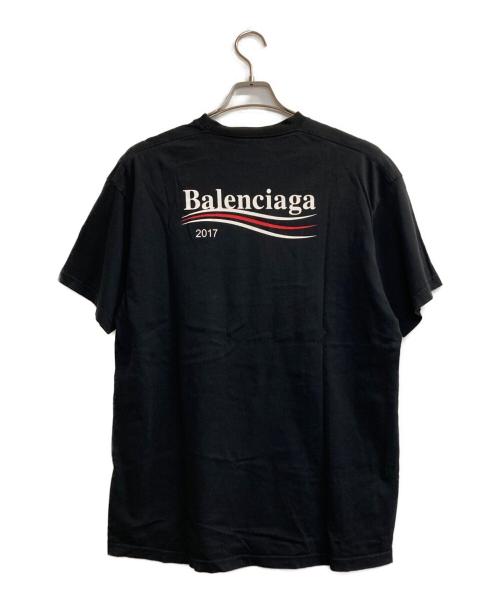 BALENCIAGA（バレンシアガ）BALENCIAGA (バレンシアガ) キャンペーンロゴプリントTシャツ ブラック サイズ:ＸＳの古着・服飾アイテム