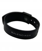 BALENCIAGAバレンシアガ）の古着「レザーロゴブレスレット」｜ブラック