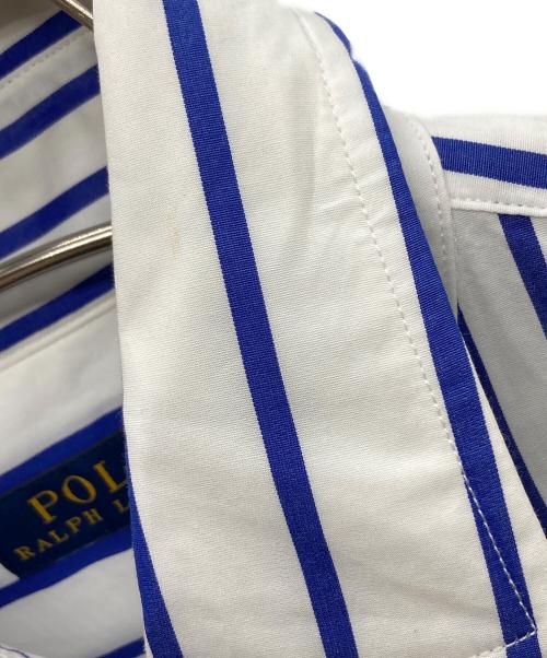 POLO RALPH LAUREN（ポロ・ラルフローレン）POLO RALPH LAUREN (ポロ・ラルフローレン) ストライプシャツワンピース ホワイト サイズ:4の古着・服飾アイテム