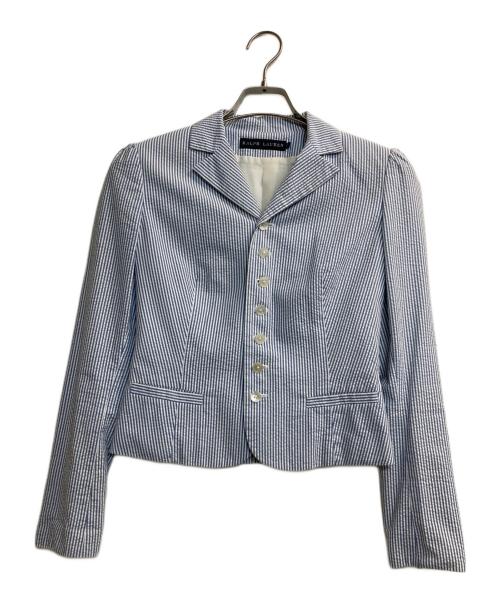 RALPH LAUREN（ラルフローレン）RALPH LAUREN (ラルフローレン) シアサッカーストライプジャケット ブルー サイズ:7の古着・服飾アイテム