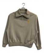 X-GIRLエックスガール）の古着「PREP LOGO HALF ZIP SWEAT TOP」｜ベージュ
