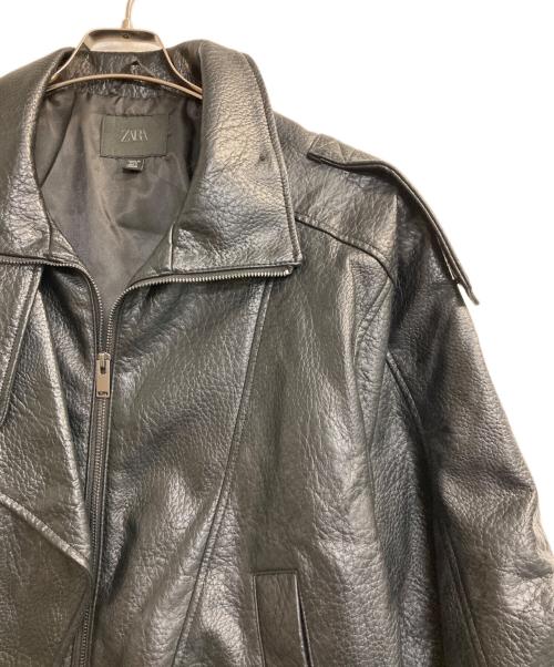 ZARA（ザラ）ZARA (ザラ) フェイクレザージャケット ブラック サイズ:ＸＳの古着・服飾アイテム