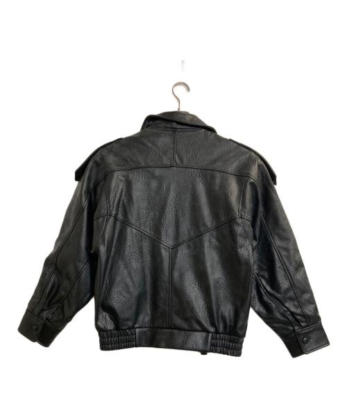 ZARA（ザラ）ZARA (ザラ) フェイクレザージャケット ブラック サイズ:ＸＳの古着・服飾アイテム
