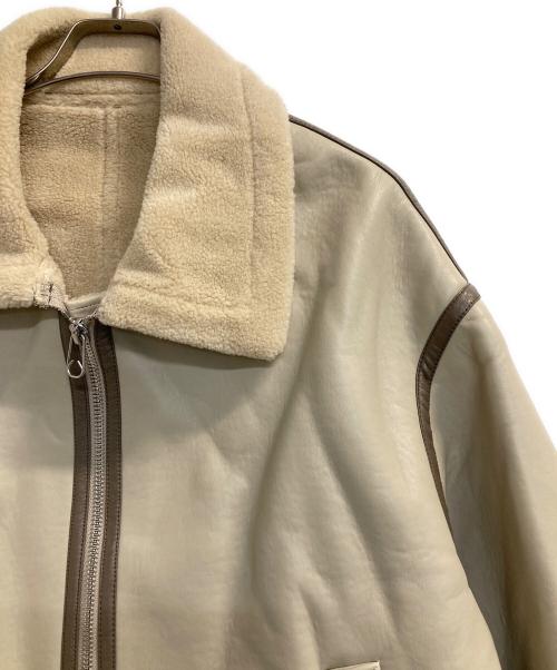 EDIFICE（エディフィス）EDIFICE (エディフィス) オーバーサイズ フェイクムートンジャケット アイボリー サイズ:Ｌの古着・服飾アイテム