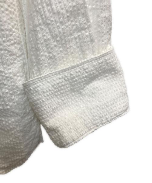 THREE DOTS（スリードッツ）THREE DOTS (スリードッツ) シアサッカーシャツ ホワイト サイズ:Mの古着・服飾アイテム