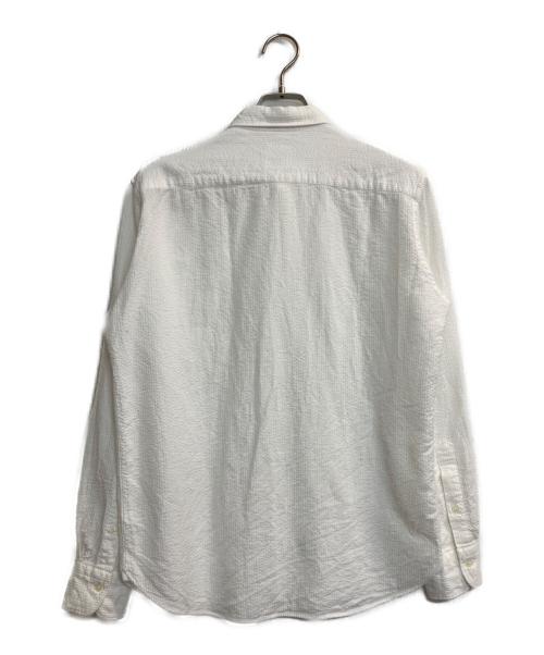 THREE DOTS（スリードッツ）THREE DOTS (スリードッツ) シアサッカーシャツ ホワイト サイズ:Mの古着・服飾アイテム