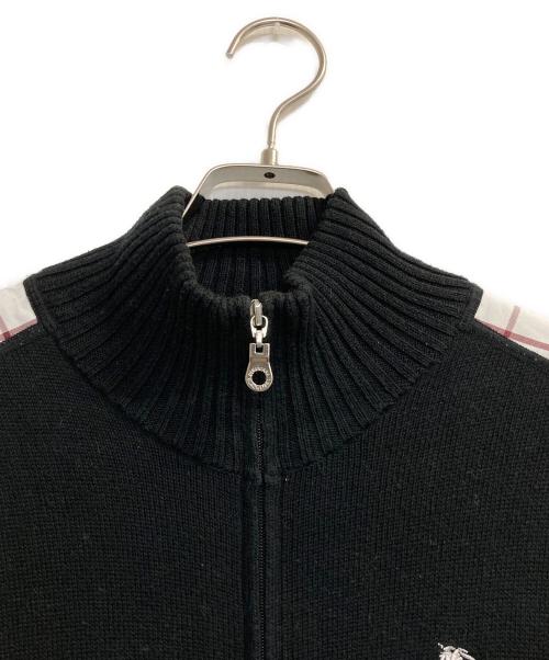 BURBERRY BLACK LABEL（バーバリーブラックレーベル）BURBERRY BLACK LABEL (バーバリーブラックレーベル) ドライバーズニット ブラック サイズ:2の古着・服飾アイテム