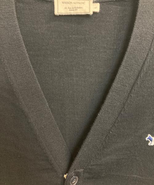 maison kitsune（メゾンキツネ）MAISON KITSUNE (メゾンキツネ) TRICOLOR FOX PATCH CLASSIC CARDIGAN ブラック サイズ:Lの古着・服飾アイテム