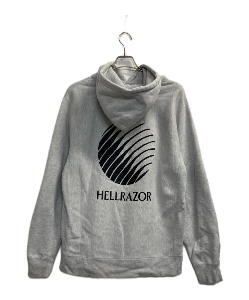HELLRAZOR（ヘルレイザー）HELLRAZOR (ヘルレイザー) ロゴ刺繍パーカー グレー サイズ:Ｌの古着・服飾アイテム