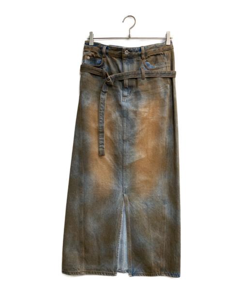 MAISON SPECIAL（メゾンスペシャル）MAISON SPECIAL (メゾンスペシャル) 2way High Waist Denim Skirt インディゴ×ブラウン サイズ:38の古着・服飾アイテム