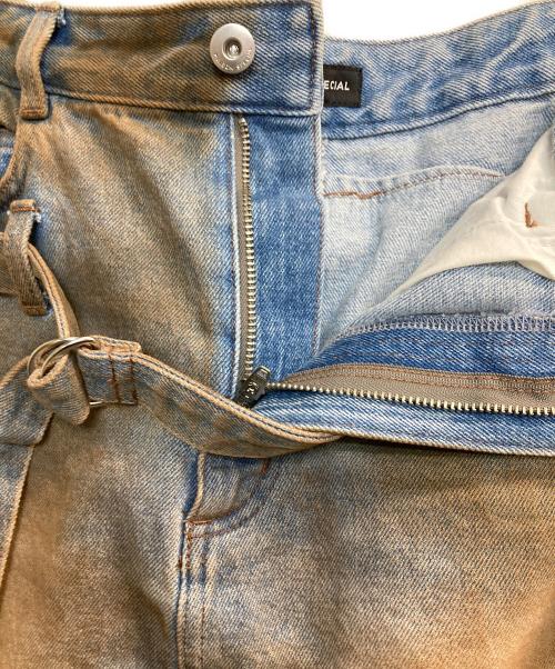 MAISON SPECIAL（メゾンスペシャル）MAISON SPECIAL (メゾンスペシャル) 2way High Waist Denim Skirt インディゴ×ブラウン サイズ:38の古着・服飾アイテム