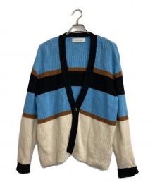CULLNI（クルニ）の古着「EX.COLOR BORDER CARDIGAN」｜サックスブルー