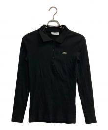 LACOSTE（ラコステ）の古着「ロングスリーブリブニットポロシャツ」｜ブラック