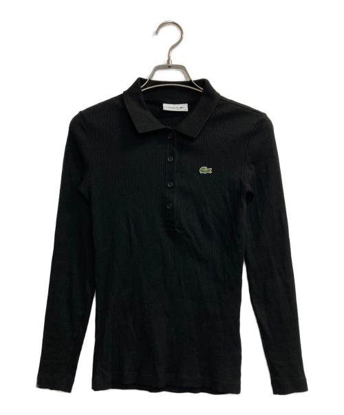 LACOSTE（ラコステ）LACOSTE (ラコステ) ロングスリーブリブニットポロシャツ ブラック サイズ:34の古着・服飾アイテム