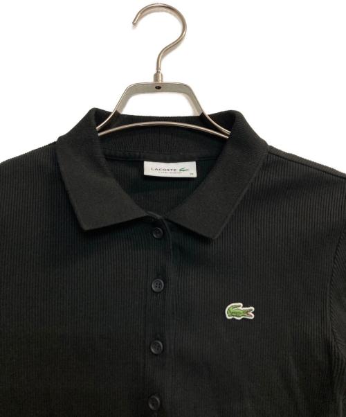 LACOSTE（ラコステ）LACOSTE (ラコステ) ロングスリーブリブニットポロシャツ ブラック サイズ:34の古着・服飾アイテム