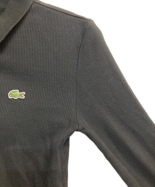 LACOSTE（ラコステ）LACOSTE (ラコステ) ロングスリーブリブニットポロシャツ ブラック サイズ:34の古着・服飾アイテム