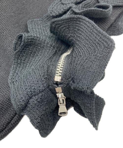 3.1 phillip lim（スリーワンフィリップリム）3.1 phillip lim (スリーワンフィリップリム) サイドジップフリルノースリーブニット ブラック サイズ:XSの古着・服飾アイテム
