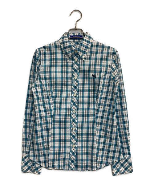 BURBERRY BLUE LABEL（バーバリー ブルー レーベル）BURBERRY BLUE LABEL (バーバリー ブルー レーベル) チェックBDシャツ ブルー サイズ:38の古着・服飾アイテム