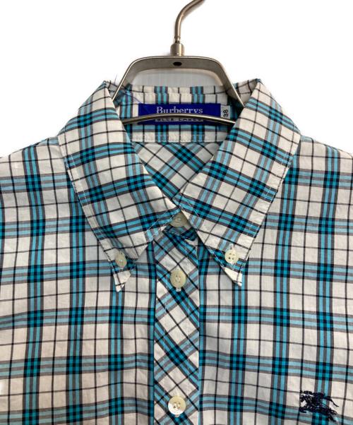 BURBERRY BLUE LABEL（バーバリー ブルー レーベル）BURBERRY BLUE LABEL (バーバリー ブルー レーベル) チェックBDシャツ ブルー サイズ:38の古着・服飾アイテム