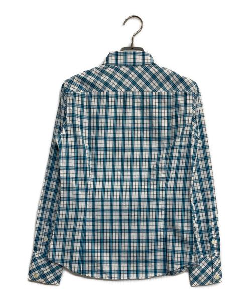 BURBERRY BLUE LABEL（バーバリー ブルー レーベル）BURBERRY BLUE LABEL (バーバリー ブルー レーベル) チェックBDシャツ ブルー サイズ:38の古着・服飾アイテム