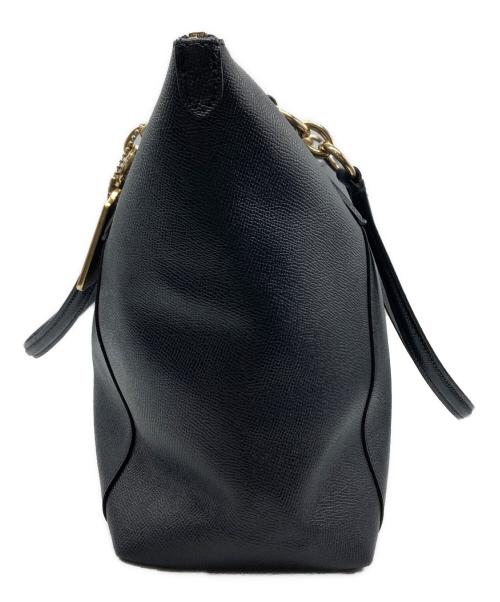 COACH（コーチ）COACH (コーチ) レザートートバッグ ネイビーの古着・服飾アイテム
