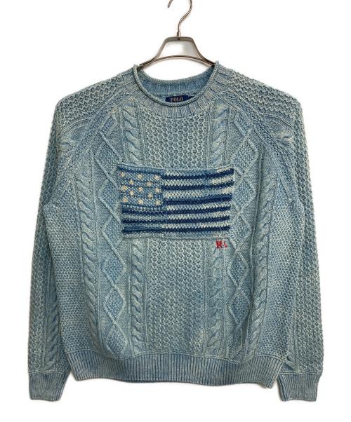 POLO RALPH LAUREN（ポロ・ラルフローレン）POLO RALPH LAUREN (ポロ・ラルフローレン) 星条旗インディゴニット インディゴ サイズ:Lの古着・服飾アイテム