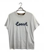 COACHコーチ）の古着「ロゴ刺繍Tシャツ」｜ホワイト