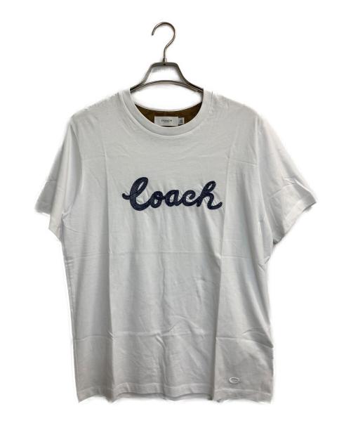 COACH（コーチ）COACH (コーチ) ロゴ刺繍Tシャツ ホワイト サイズ:Lの古着・服飾アイテム