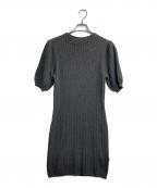 HER LIP TOハーリップトゥ）の古着「Puff Sleeve Cable Knit Dress/ニットワンピース」｜グレー