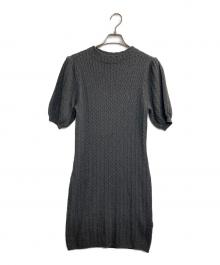 HER LIP TO（ハーリップトゥ）の古着「Puff Sleeve Cable Knit Dress/ニットワンピース」｜グレー